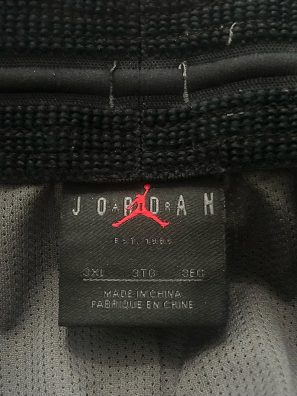 Jordan Vintage Rare AJ11 Legacy athletic Shorts Nylon Black Silver 3XL